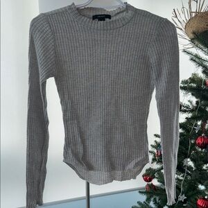 Forever 21 Light Gray Ribbed Sweater